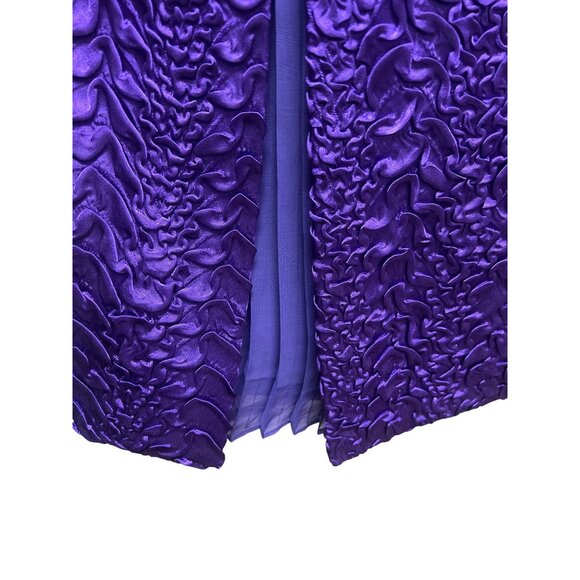 Donna Vinci Purple Textured Satin Trench Coat Dress Purple Rain - Picture 6 of 11